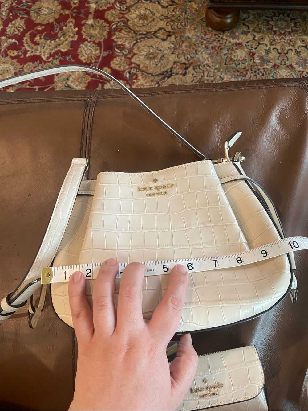 Kate Spade New York Dumpling Croc-Embossed Leather Crossbody Bag with wallet - Picture 11 of 13